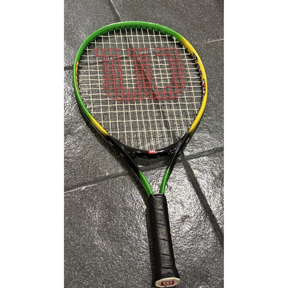 Wilson 21 Inch Junior Tennis Racket Yellow And Green With Black Grip